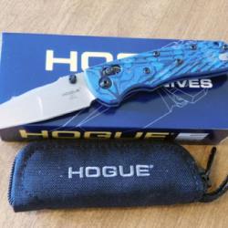 Couteau Hogue Deka ABLE Lock Blue Lame Wharncliffe Acier CPM-20CV Manche G10 Clip Made USA 24263
