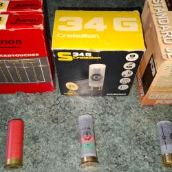 LOT 46 CARTOUCHES MUNITIONS CALIBRE 12 65 67 MM PLOMBS 8 9 CROISILLONS JUNON SOLOGNAC FOB