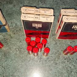RARE LOT 60 CARTOUCHES MUNITIONS CALIBRE 12 65 MM PLOMBS 6 7 IRIS