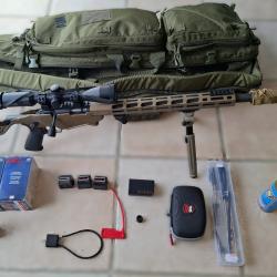 Ruger Precision Rimfire + Accessoires (lunette, bipied, silencieux, sac, kit nettoyage, munitions..)