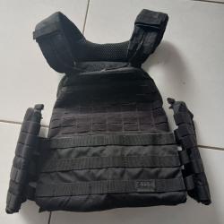 Porte plaque 5.11 TacTec noir avec panneaux lat&eacute;raux