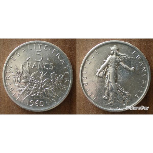 France 5 Francs 1960 Semeuse Franc Argent Frcs Frs Frc Piece