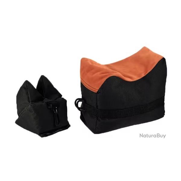sac de repos de tir - support avant et arri�re - sac de sable coloris Black/orange