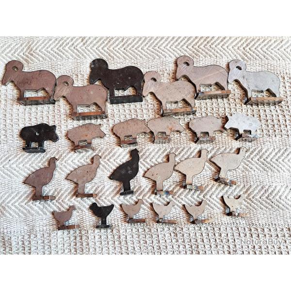 RARE !!!  Silhouettes m�talliques pour air comprim� 4 mod�les x6