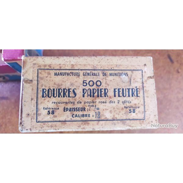 une boite de 500 bourres de papier feutres calibre 12