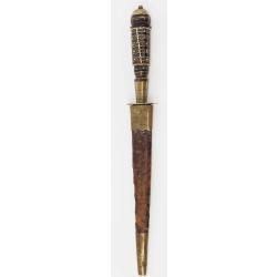 STYLET CORSE ARTISANAL DE LA CASTAGNICCIA LAME TYPIQUE &Agrave; DOUBLE TRANCHANT XIX&egrave;, 30cm