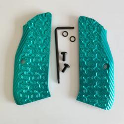 Plaquette CZ Shadow 2 HexaGrip Pro - Turquoise | TXC ARMEMENT