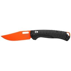 Couteau Pliant Benchmade Mini Taggedout Lame Orange Manche Gris Noir