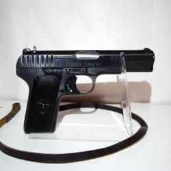 Pistolet semi-automatique TOKAREV TT-33 avec dragonne et son &eacute;tuis en cuir - Cal. 7.62x25 Tokarev