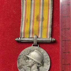 FRANCE - M&eacute;daille Argent Pompiers R&eacute;publique Fran&ccedil;aise Minist&egrave;re de l'Int&eacute;rieur