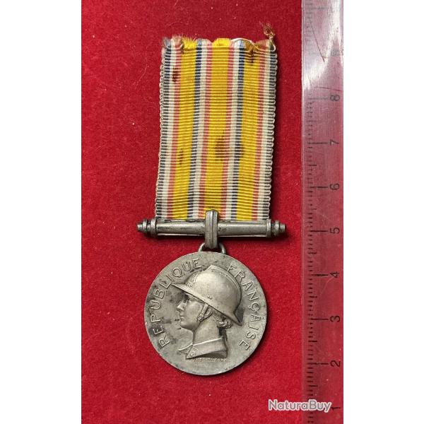 FRANCE - M�daille Argent Pompiers R�publique Fran�aise Minist�re de l'Int�rieur