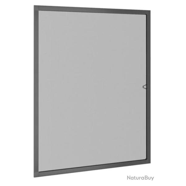 Moustiquaire fen�tre aluminium anthracite 100x120 cm maille ajustable anti insectes