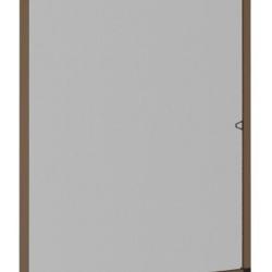 Moustiquaire fen&ecirc;tre aluminium marron 100x120 cm maille ajustable anti insectes
