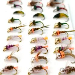 Lot de 30 Nymphes "S&eacute;lection Progressive" - Hame&ccedil;ons #12-16 (Avec Ardillon)