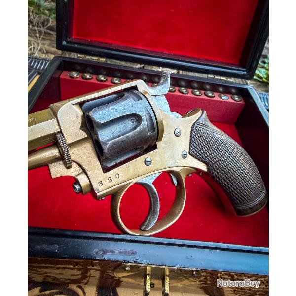 RARISSIME REVOLVER ANGLAIS type "POLICE FLUVIALE" �poque victorienne - Cal. .320 - Avec coffret