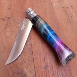 Joli Couteau OPINEL N9 INOX Customis&eacute; par BILLON 2025 Manche en Bois peint