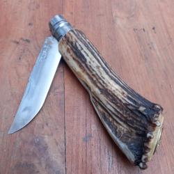 Joli Couteau OPINEL N10 INOX Manche en Bois de Cerf