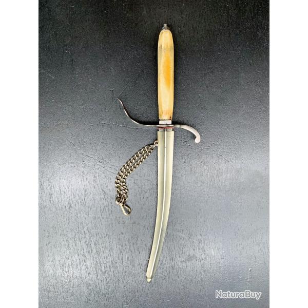 ANCIEN RARE GRAND MODELE DE STYLET A LAME COURBE DU XIX�, ET FOURREAU, DE PROSTITUEES ? A VOIR