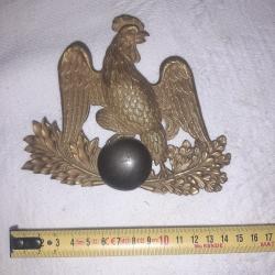 Plaque de shako en laiton coq Louis Philippe
