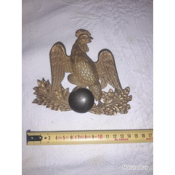 Plaque de shako en laiton coq Louis Philippe