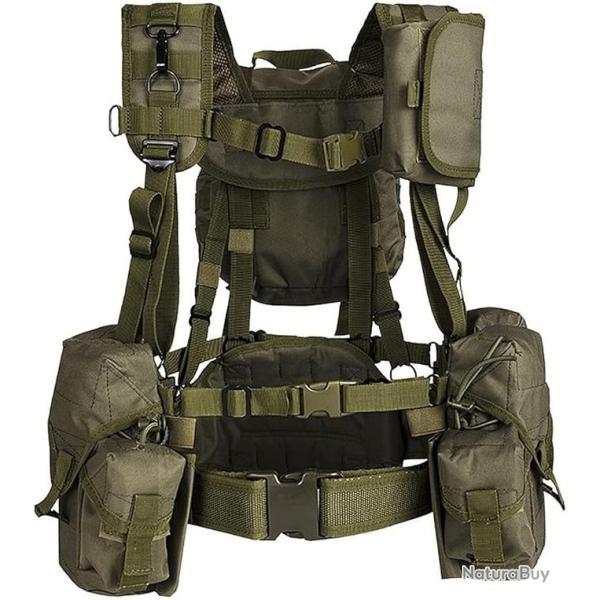 Ensemble Gilet Tactique MOLLE Complet Syst�me de Portage Modulaire Nylon Terrain Tir Outdoor Vert