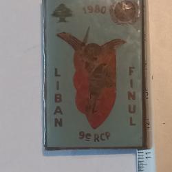 Insigne du 9&egrave;me r&eacute;giment de chasseurs parachutistes (9&egrave;me RCP) - FINUL (Liban, 1980)