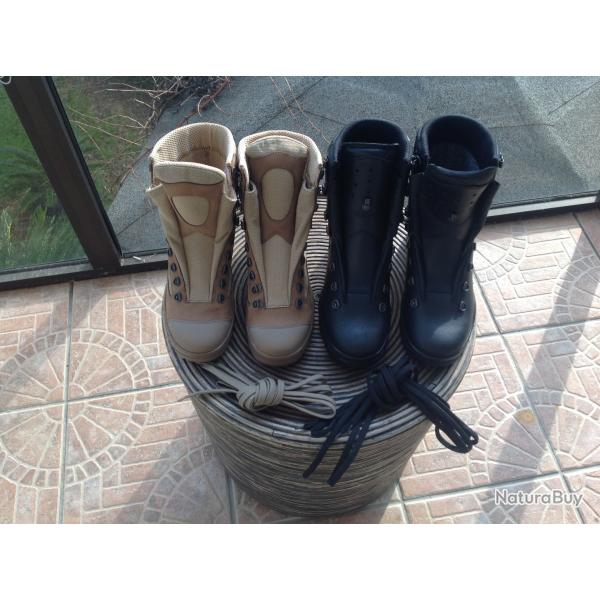 Lot de deux paires de rangers de l'arm�e fran�aise "FELIN" neuves taille 41.