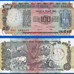 Inde 100 Roupies 1979 Signature 87 Billet Rupees