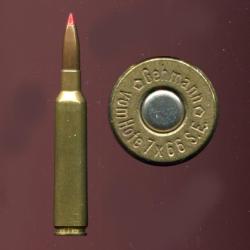 7 x 66 vom Hofe Super Exp. - balle cuivre pointe orange - marquage : Gehmann ^ vom Hofe ^ 7x66 S.E.