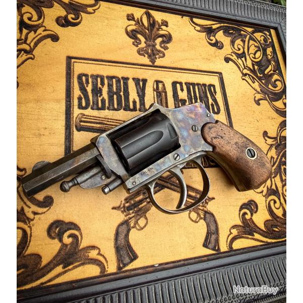 REVOLVER POCKET A PONTET cal. 6mm - poin�on PV - 6 coups - BEAU JASPAGE