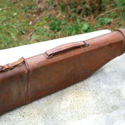 &eacute;tui fusil jambon de chasse juxtapos&eacute; en cuir - bel &eacute;tat - IFS25ETU001