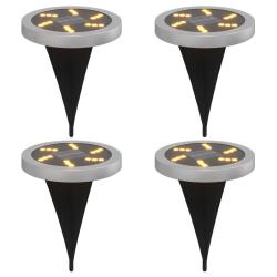 Lot de 4 lampes solaires ext&eacute;rieures jardin multifonctionnelles 11 x 13 cm design moderne en plasti