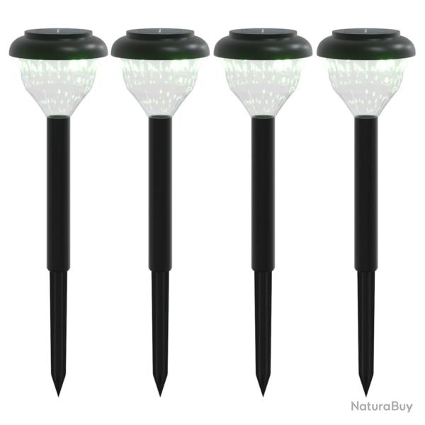 Lot de 4 lampes solaires d'all�es et piquets d�coratifs 10,5 x 37 cm �clairage automatique ambiance