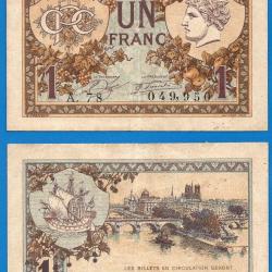 France 1 Franc 1920 de la Chambre de Commerce de Paris Billet Francs Frcs Frc Frs
