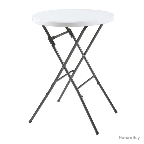 Table haute pliante avec plateau rond 80 x 110 cm blanc 03_0011084