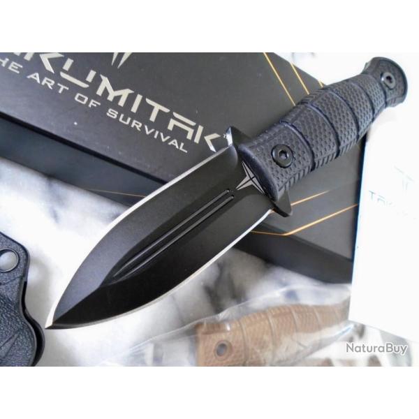 Couteau Tacticl Dague Tactical Takumitak LITTLE BUDDY Lame Acier 3Cr13 Manche & Etui FRN TKF3S04