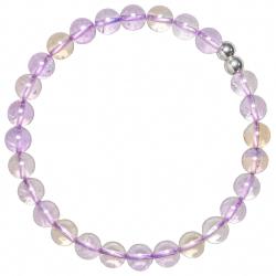 Bracelet en am&eacute;trine - Perles rondes 6 mm
