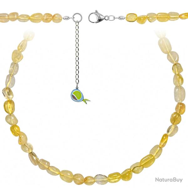 Collier en fluorite jaune - Perles roul�es 8 � 12 mm - 90 cm