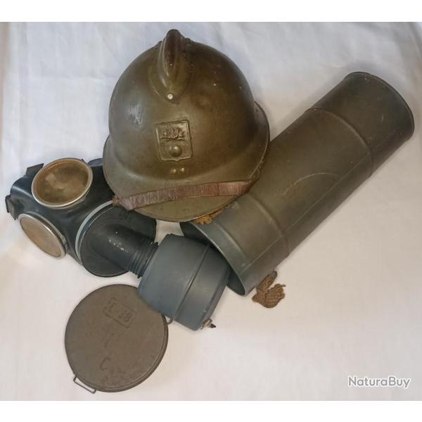 D�fense Passive 1940 casque et masque anti gaz WW2