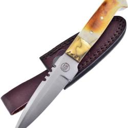 Beau Poignard Bowie Manche en Os de Torche Etui en cuir