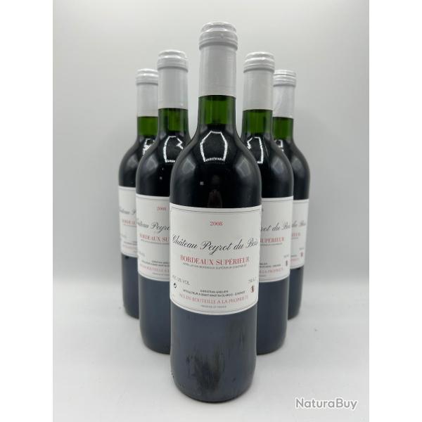 Vente Flash ! 12 Bouteilles de vin rouge - Bordeaux Sup�rieur Ch�teau Peyrot du Bois - 2008