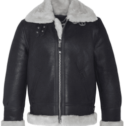 Blouson US Cuir "Bombardier" B3 Noir/Blanc - Schott XXL