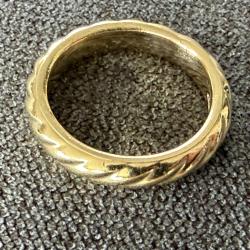 Bel anneau or jaune 18 carats - taille 56 - bague - alliance