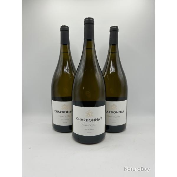 Vente flash ! 3 Magnum de vin de blanc - Romain Le Bihan Chardonnay Pays D'Oc - 2024