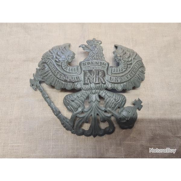 Plaque de casque a pointe,  Prusse fer WW1 , (1)