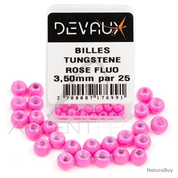 BILLES TUNGSTENE slot (fendues) - ROSE FLUO - 2mm - DEVAUX - (25 pi�ces) - montage nymphe