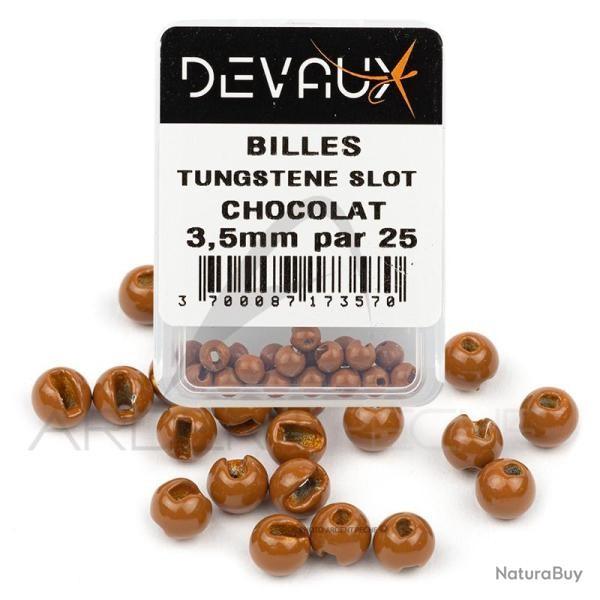 BILLES TUNGSTENE slot (fendues) - CHOCOLAT - 2mm - DEVAUX - (25 pi�ces) - montage nymphe