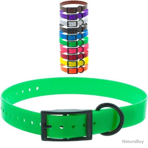 Collier boucle double Canihunt - Vert + gravure  - Promo