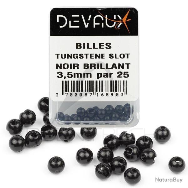 BILLES TUNGSTENE slot (fendues) - NOIR - 4mm - DEVAUX - (25 pi�ces) - montage nymphe