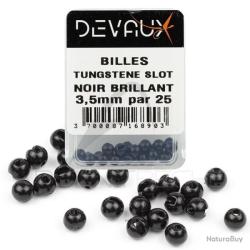 BILLES TUNGSTENE slot (fendues) - NOIR - 3mm - DEVAUX - (25 pi&egrave;ces) - montage nymphe